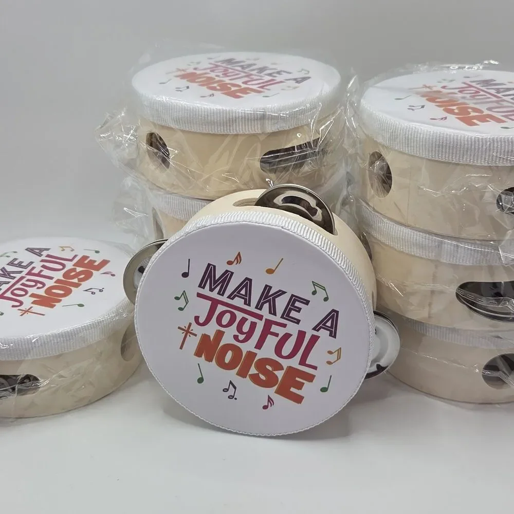 Religious Mini Tambourines Toys 8 Pieces Make A Joyful Noise Party Gift